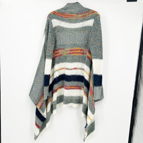 Lovestitch Fall Lagenlook Striped Open Front‎ Wool Blend Knit Cardigan Size S - Picture 7 of 7